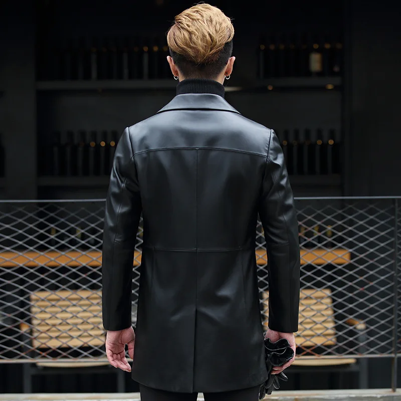 

Genuine Jacket Men Spring Autumn Sheepskin Coat Mens Real Leather Windbreaker Campera Mujer F18S002 YY368