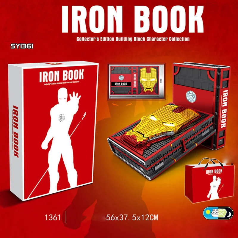 

Super heroes avenger NEW ironman book building block marvel tony stark mk1 MK6 52 figures assemble diy bricks toys collection
