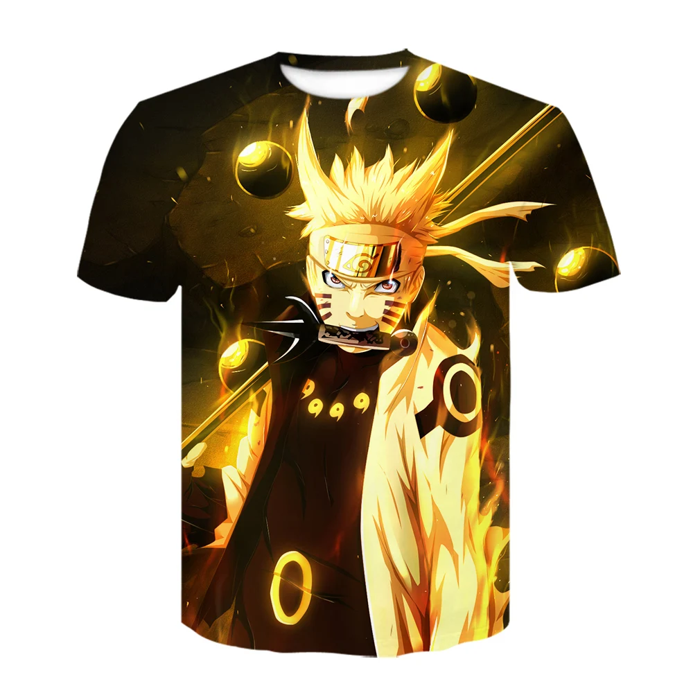 Футболка мужская с 3D-принтом учихи удзумаки из мультфильма Наруто | Мужская