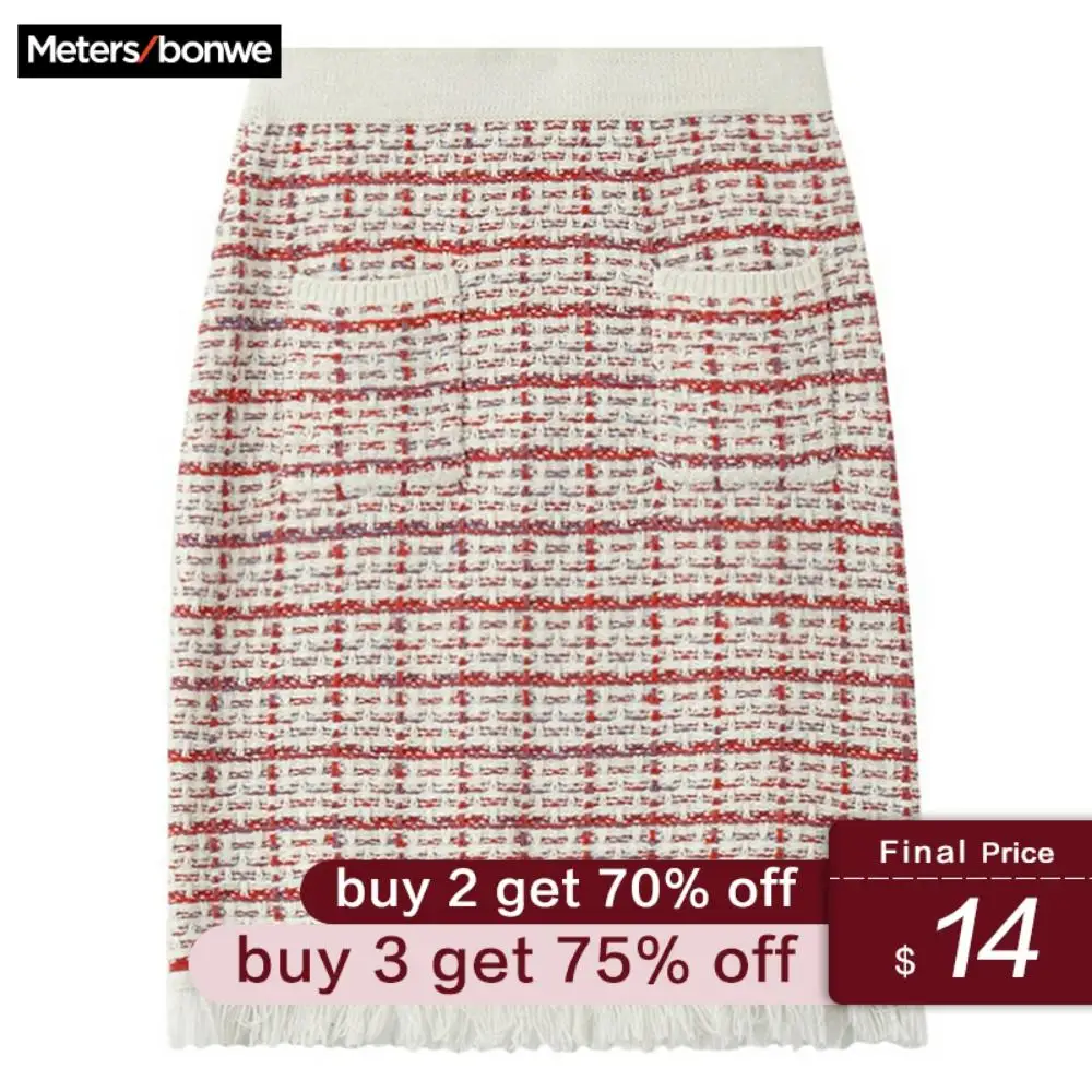

MetersBonwe 2019 New Vintage Temperament High Waist Short paragraph A-line Skirts Womens lattice Mini Hip skirt Skirt