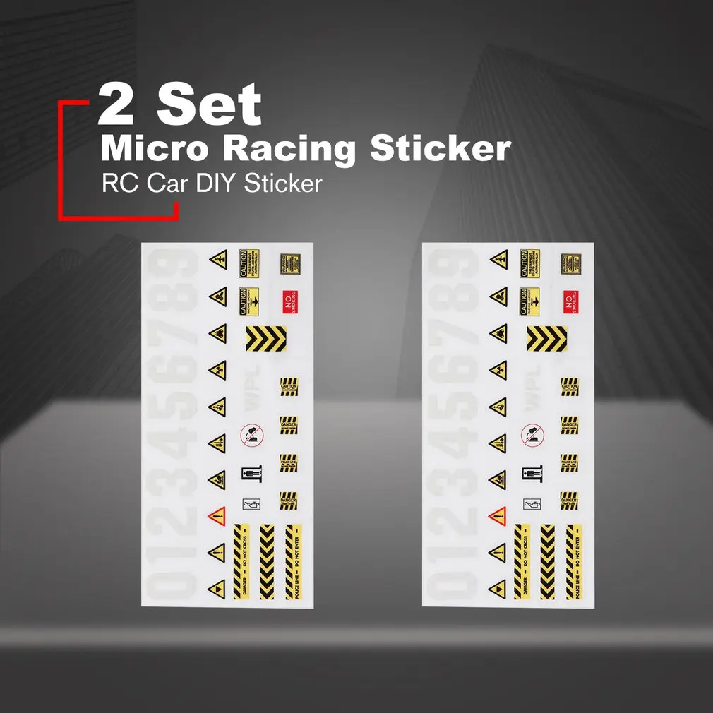 

2 Set Micro Racing Sticker Sheet Universal For WPL & MN RC Car Crawler Sticker Parts RC Car Parts RC Car DIY Sticker
