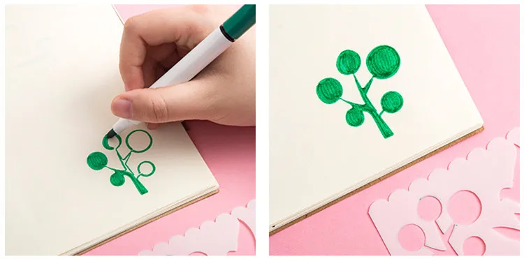 8 шт./упак. Kawaii Девочки Мальчик трафаретная линейка для DIY Скрапбукинг дневник линейки Студенческая канцелярская линейка трафарет для рисования