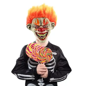 

Halloween Horror Clown Mask Latex Costume Scary Mask Cosplay Props For Dance Masquerade Party Flame Latex Mask In Stock
