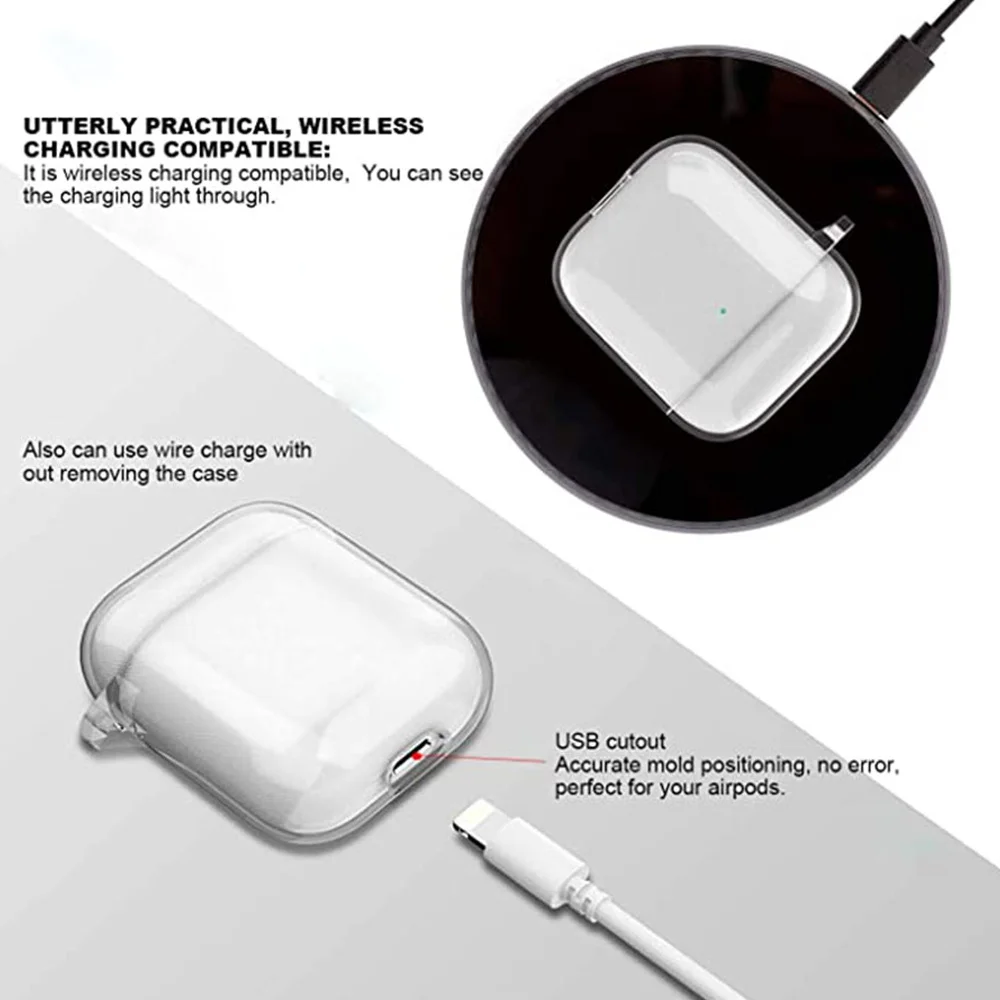 Silicone Cover Case for Apple AirPods 1st / 2nd Generation Anti-fall Scratch Resistant Sticker Bluetooth Case Cover Silicone Cover Case for Apple AirPods 1st / 2nd Generation Anti-fall Scratch Resistant Sticker Bluetooth Case Cover