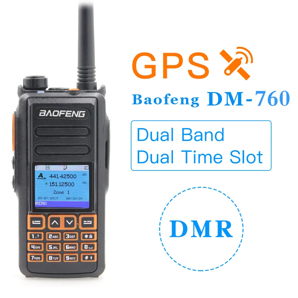 Baofeng Радио DM-760 gps двухдиапазонный Tier 1& 2 Tier II Dual Time slot DMR цифровой аналоговый рация