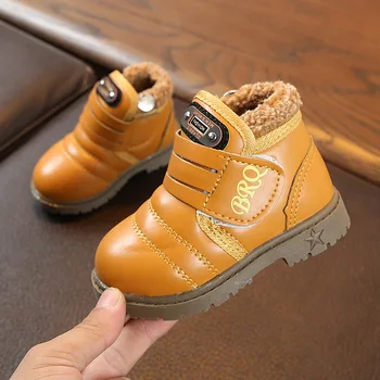 

New Arrival Kids Toddler Baby Boys Snow Boots 2019 Winter Plush Warm Cotton Shoes Soft Bottom Non-slip Ankle Boots Kids Boys