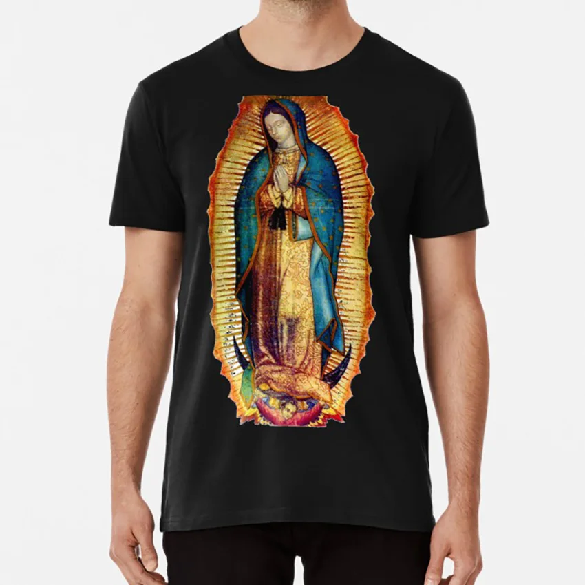 Наша Леди гуадалупа тильма Реплика Футболка Guadalupe наша Мариана Apparition Blessed Virgin