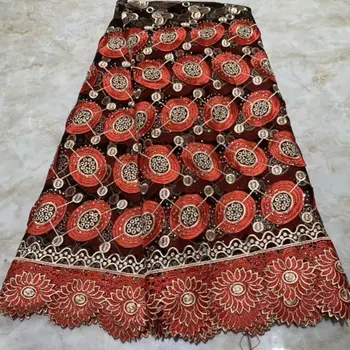 

New High Quality 2019 Tulle Beaded French Lace High Quality Nigerian Lace Fabrics Pearls Embroidered African Lace Fabric Red