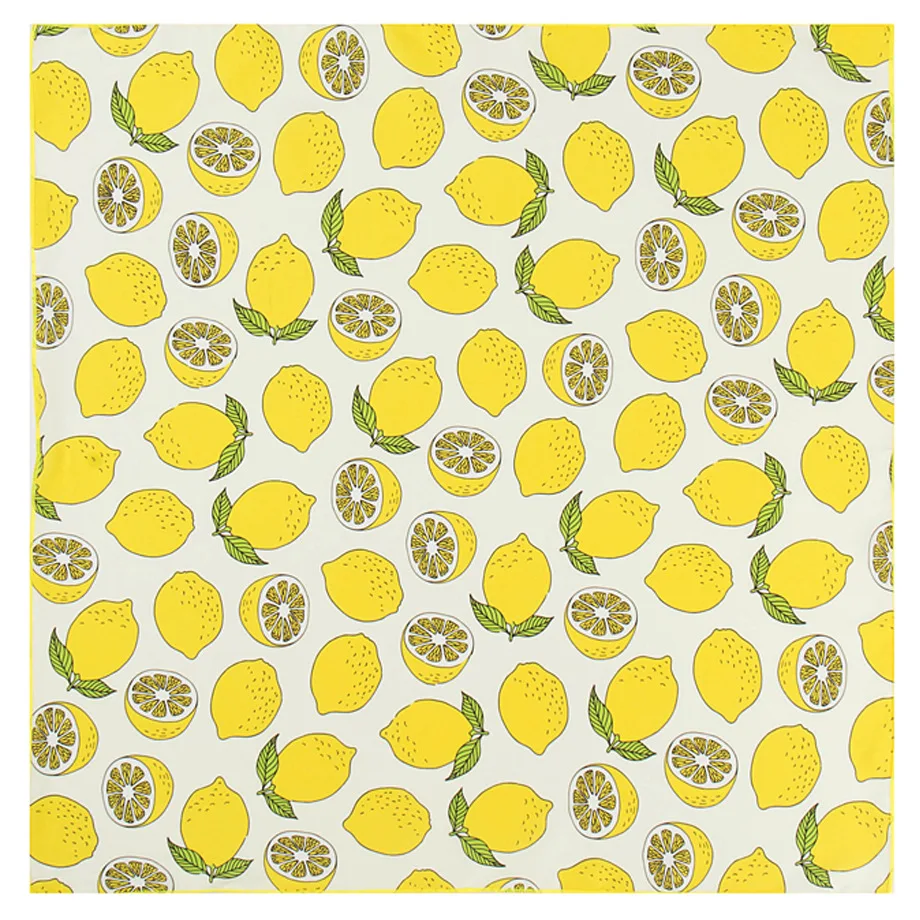 Bright Color Spring Summer Small Square Silk Scarf For Women Female Neck Scarfs Printed Lemon Hair Scarf Girls Kerchief 50X50CM 4