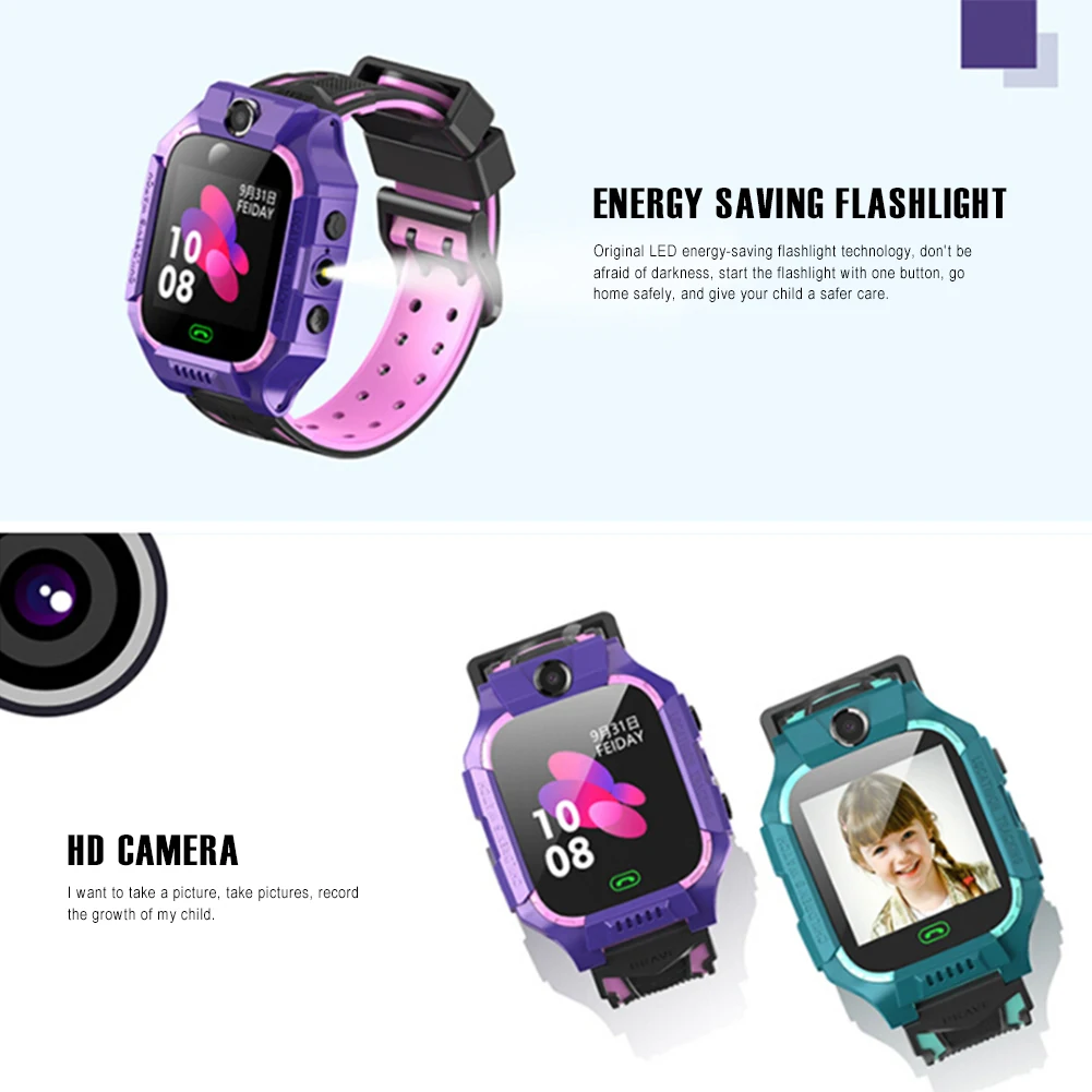 E12 Children's Smart Watch Camera SOS Call Anti Lost LBS Positioning Tracker Voice Monitoring Kids Smart Watch Baby Phone Watch