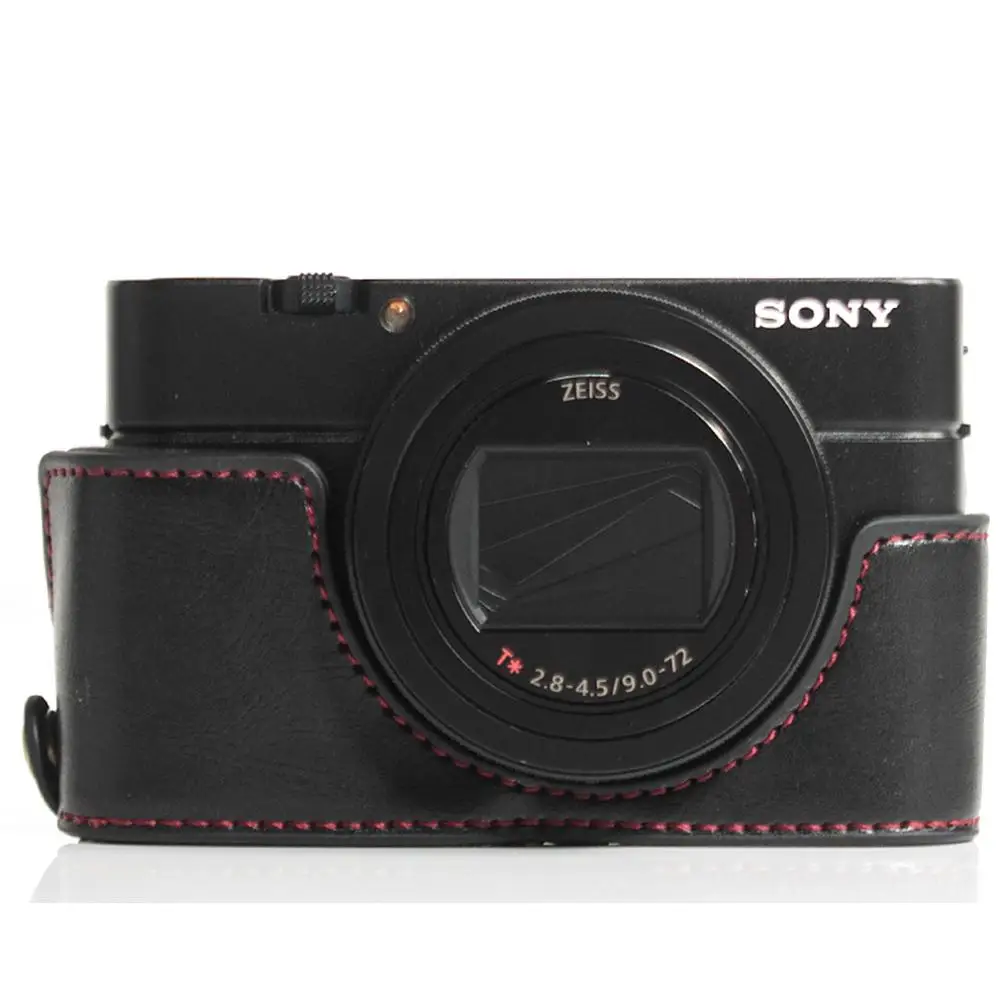 Искусственная кожа цифровая камера чехол сумка чехол для sony RX100VII M7 RX100VI M6 RX100V M5 RX100VA M5A RX100IV M4 RX100 III II я M3 M2 - Цвет: Base-Black