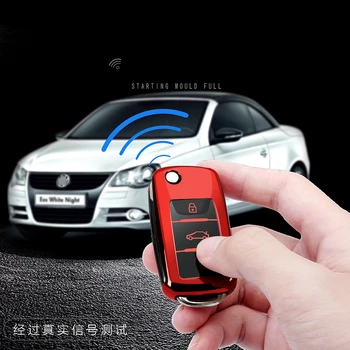 

Soft TPU car key cover case shell fob For Skoda Octavia A5 Fabia For SEAT Ibiza Leon for Golf Bora POLO GOLF Passat Car-Styling