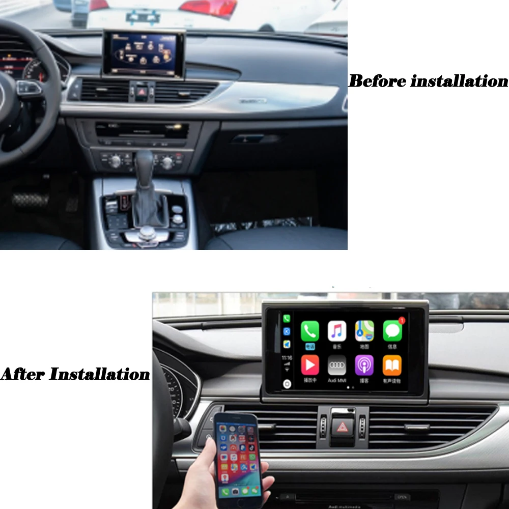 For Audi A8 S8 D3 4E 2009~2019 Wireless Carplay box Rear camera Carplay Interface Original scree Android carlife Improve
