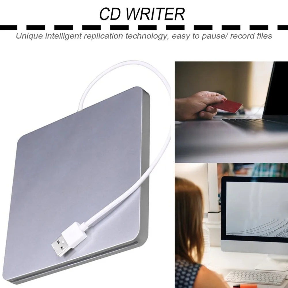 USB DVD приводы Оптический привод Внешний DVD RW горелка Писатель рекордер слот нагрузка CD rom плеер для Apple Macbook Pro ноутбук ПК Горячая Распродажа