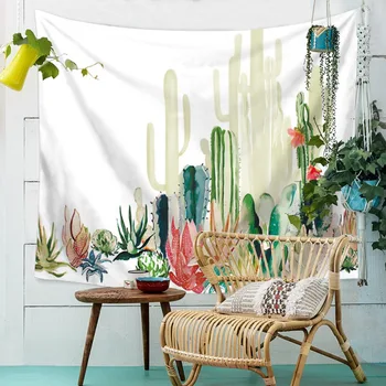 

Wall Hanging Tapestry Blanket Beach Towels Picnic Cactus Printed Mat Dorm Decor