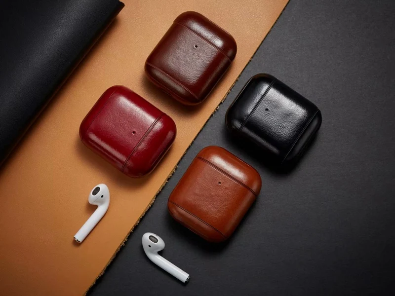Чехол для гарнитуры из натуральной кожи для AirPods 1/2, чехол для зарядки наушников