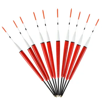 

10 Pcs/Set Fishing Paulownia Float Bobber High Sensitivity Float Marked Bold Tail Fir Wood Fluorescent Light Float Fishing