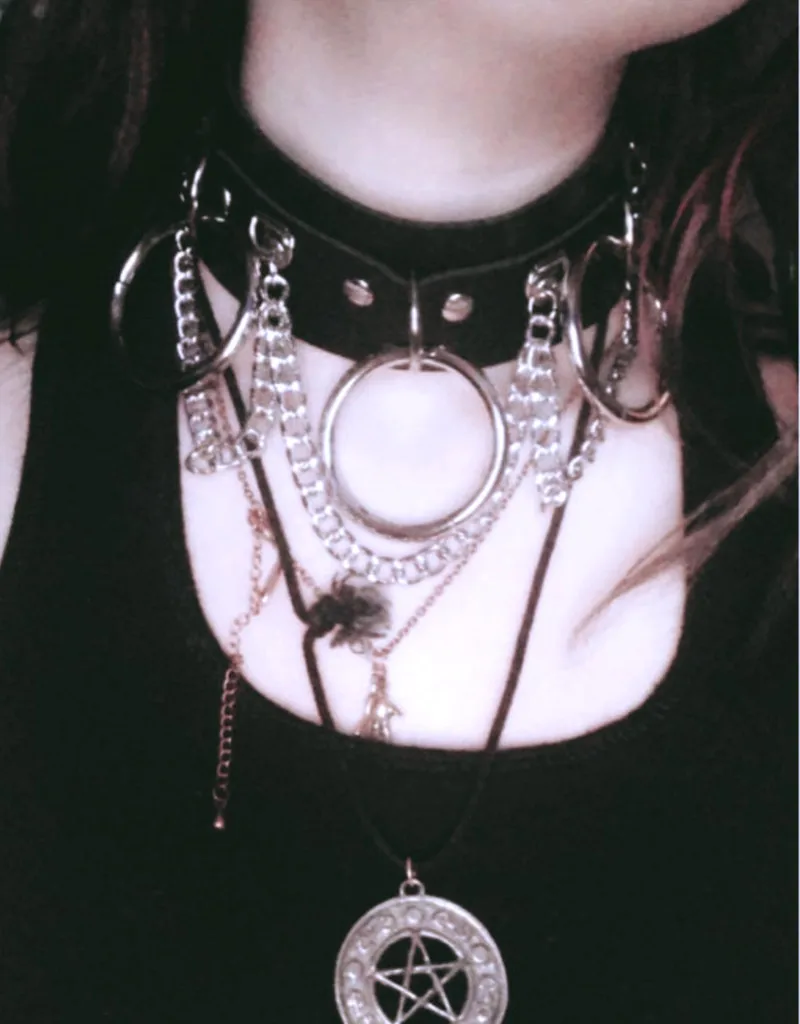 Харадзюку черный готический чокер ожерелье сексуальный из искусственной кожи Панк ошейник с камнем Связывание чокер готические ювелирные изделия вечерние ожерелья Аксессуары