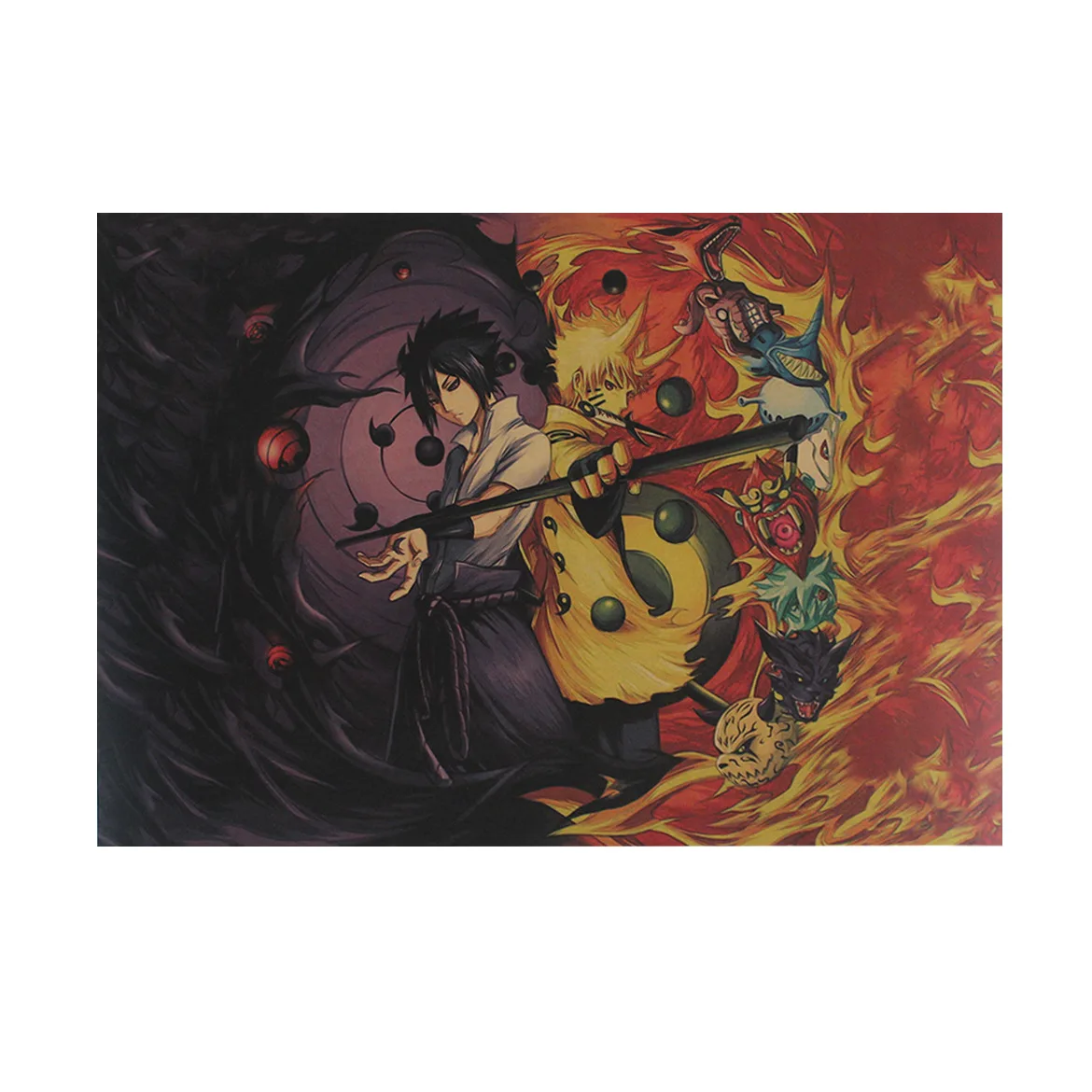 

[A1208] Naruto 11 Nostalgic Retro Kraftpaper Poster Bar Cafe Decorative Painting