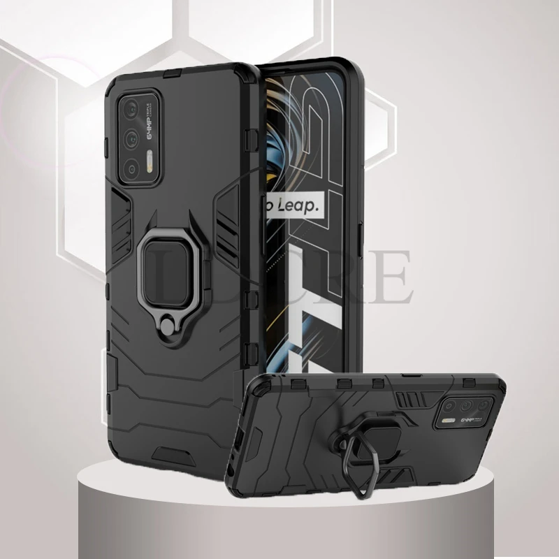 Per Realme Gt 5G Custodia Armatura Anello Per Dito Staffa Paraurti Custodia Per Telefono Per Realme Gt 5G Cover Per Realme 8 8 Pro 7 5G Realme C21 C20