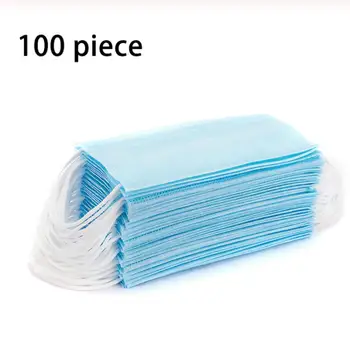 

50/100pcs Unisex Blue Outdoor Protection masque Non-Woven Masks 3-layer Filter dust Nose DROPSHIPPIN mouth face Masks