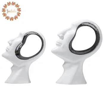 

Elegant European Study of High-Grade Office Decorations Ceramic Crafts Human Face Brain Bookends Best GIFT, Free Shipping