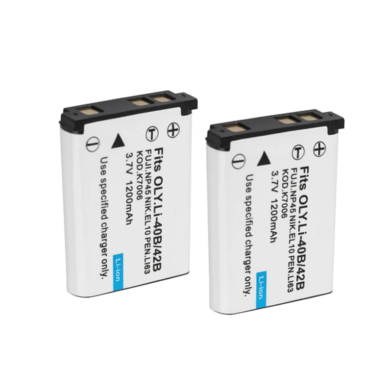 2pcs battery 3,7 V Li-40B li42b Li ion аккумулятор 40B Li ion аккумулятор 40B Камера аккумулятор для Olympus Li-42B Pentax D-Li63 Fuji NP45 np 45 Nikon EN-EL10 RU el10 li 42b - Цвет: 2pcs battery