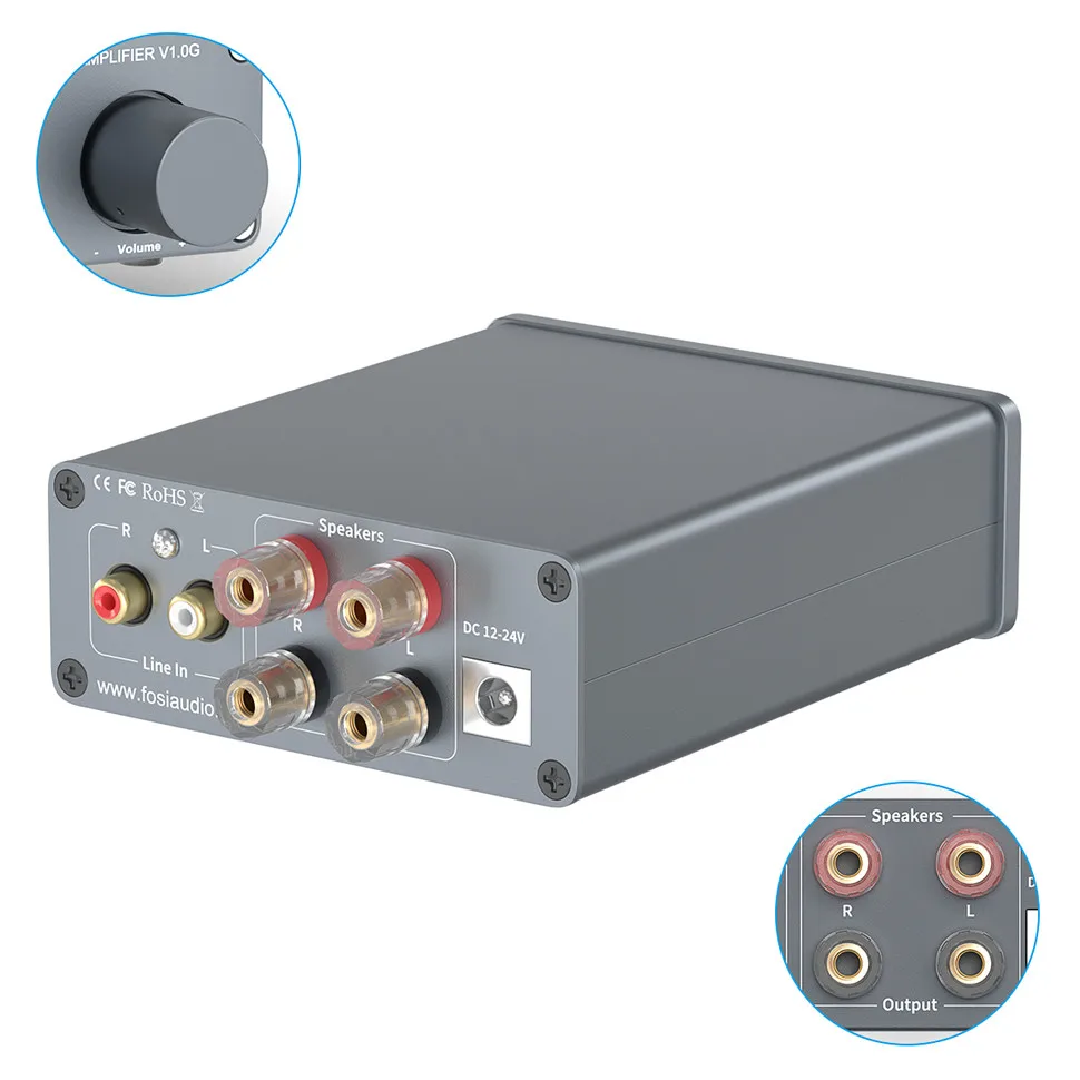 amplificador digital profissional para alto-falantes em casa 50w x2