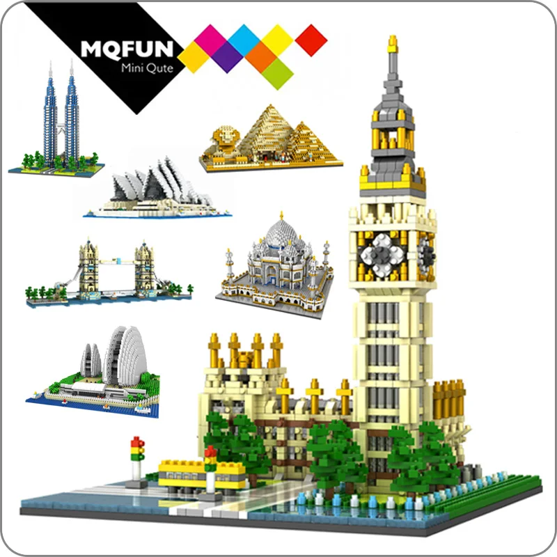 

PZX Mini Blocks Luxury World Architecture 3D Assembly Taj Mahal Burj Al Arab Model Building Brick Children Adult Educational toy