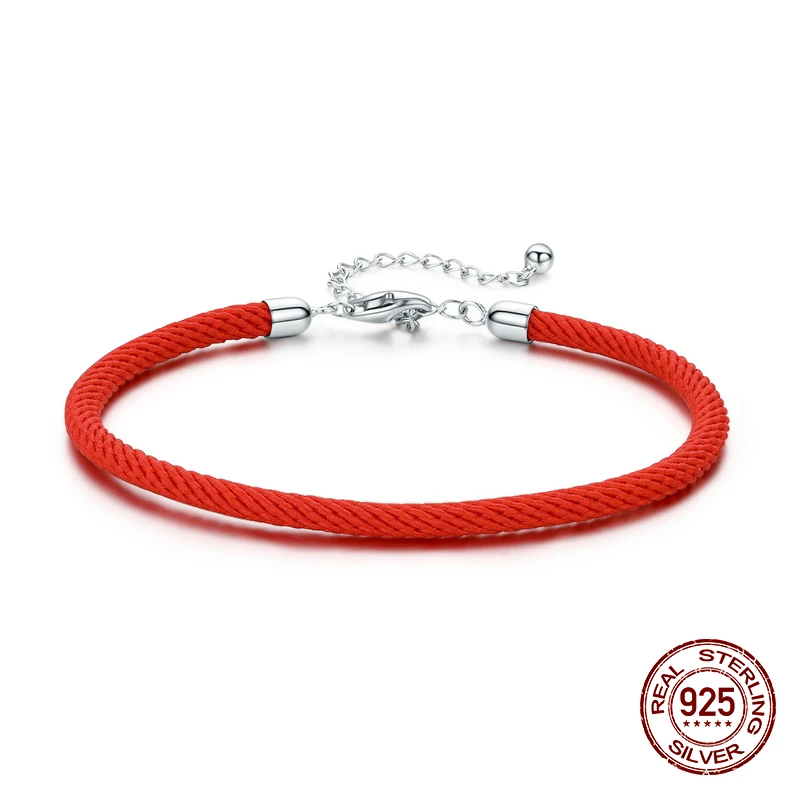 

925 sterling silver charm red rope bracelet for women fashion adjustable bracelet jewelry girlfriend wedding gift