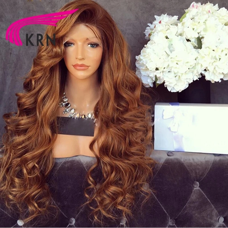 КРН 180 Плотность Glueless Синтетические волосы на кружеве парики Ombre Волосы remy отбеленные узлы предварительно сорвал бразильский натуральные