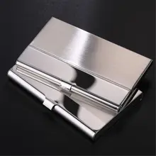 Pocket Stainless Steel& Metal Business Card Holder Case ID Credit Wallet Silver