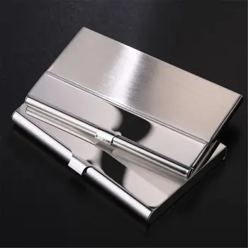 

Pocket Stainless Steel & Metal Business Card Holder Case ID Credit Wallet Silver