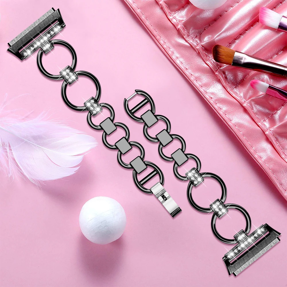 OULUCCI stainless steel watch band for fitbit ionic band strap accessories women diamond for fitbit ionic metal band