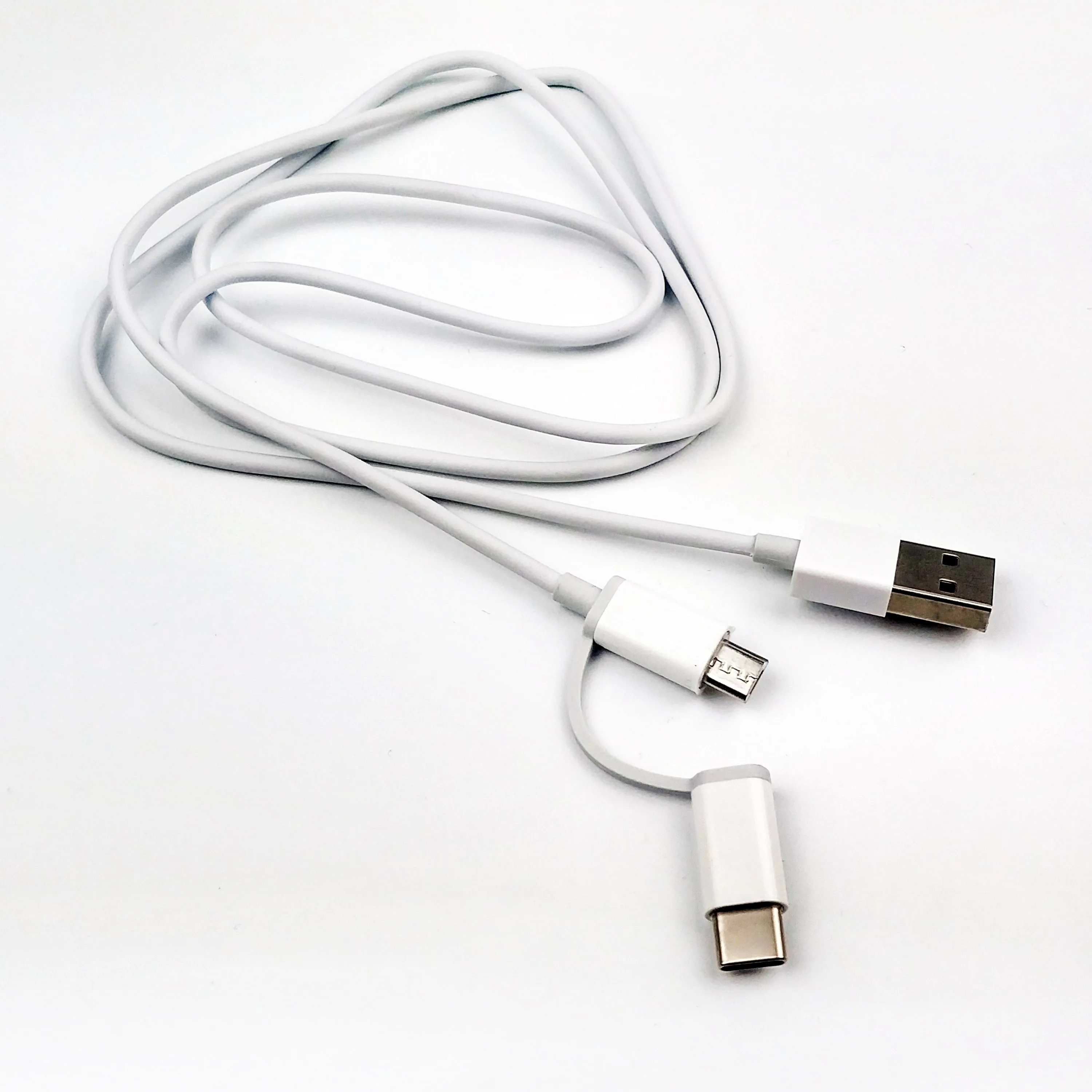 Xiao mi 2 в 1, зарядный кабель,, 100 см, быстрый, 2 А, micro usb type-c, кабель для зарядки и синхронизации данных для redmi 6, 7, 8, note 6, 7, 8, mi, 9T - Цвет: Белый