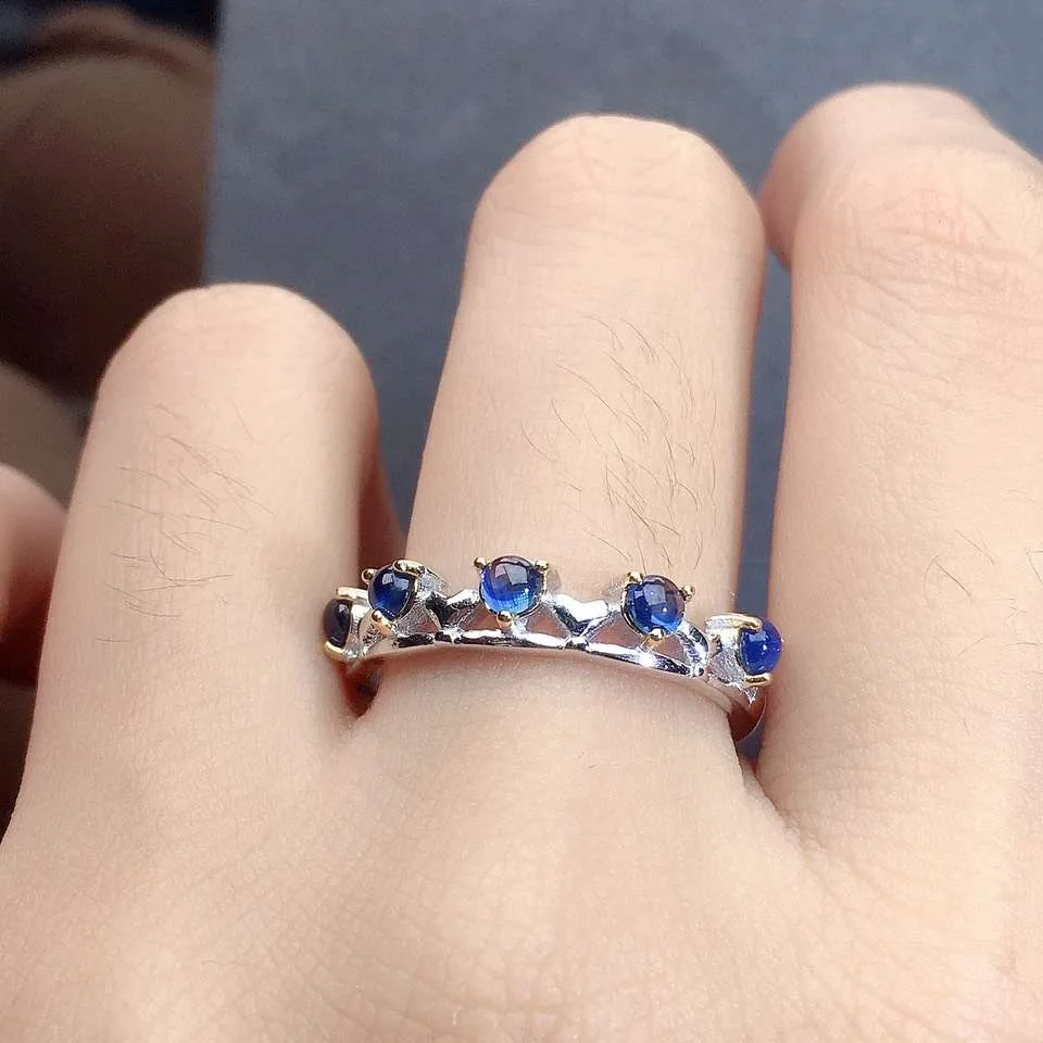 

Created Blue Sapphire Ring 925 Sterling Silver Rings for Women Promise Engagement Ring Silver 925 Gemstone Jewelry