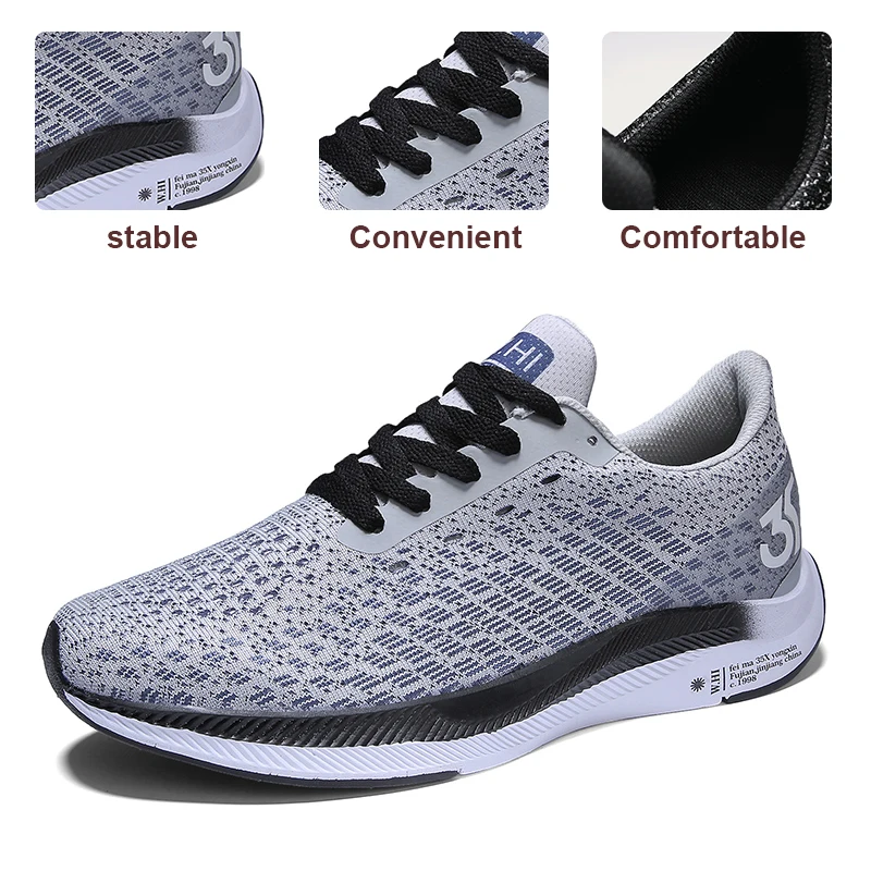 Spring Summer Men Running Shoes Light Weight Lace Up Men Sport Shoes Outdoor Walking Sneakers Men Gym trainers Big Size Footwear