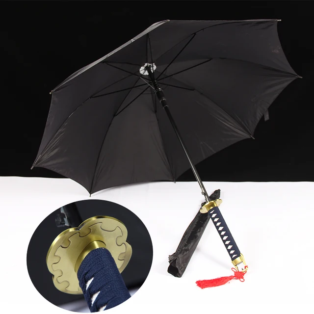 Touken Ranbu Anime Rain Women Creative Men Sunny And Rainy Umbrella Katana Samurai Knife Sword Umbrella Parasol