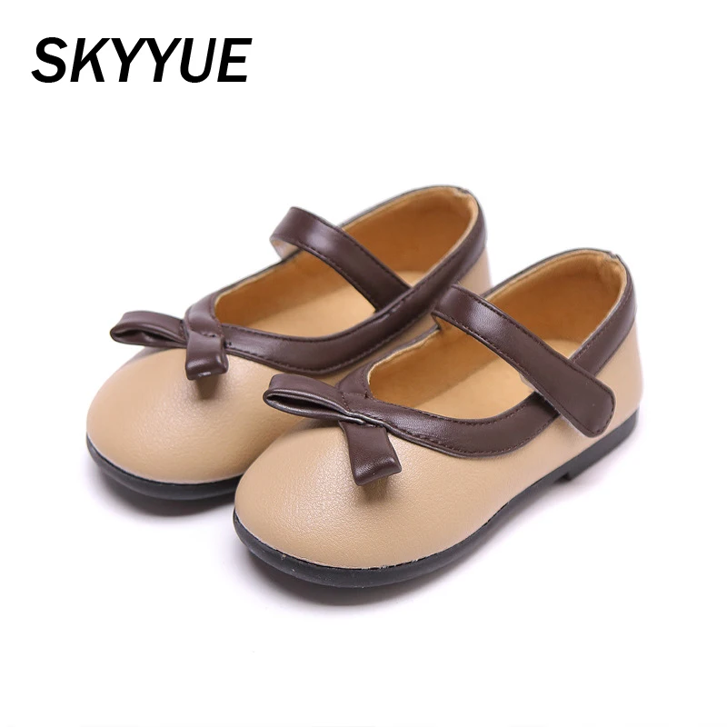 

Spring Kids Bow Shoes Children Brand Shoes Baby Girls Black Leather Flats Toddler Dance Sweet Shoes Soft Fashion Mary Jane 2020