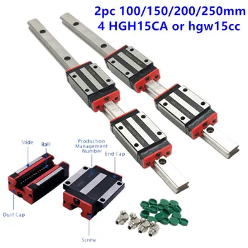 

NEW HIWIN SIZE 100mm 150mm 200mm 250mm HG15 hgr15 hgh15ca hgw15cc Linear Guideway For CNC Machine Tool Guideways