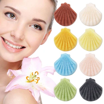 

1pcs Shell Sponge Face Wash Flutter Makeup Tool Deep Cleansing Care Tool Pollution-free Smooth And Gentle 6 Colors Girl Gifts