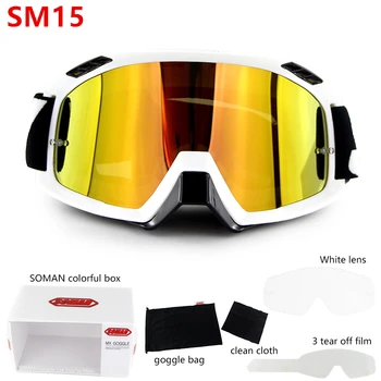 

3 PCS Films+Extra Clear Lens For MX Oculos Off Road Helmet Gafas SOMAN SM15 Motocross Goggles Motorcycle Glasses