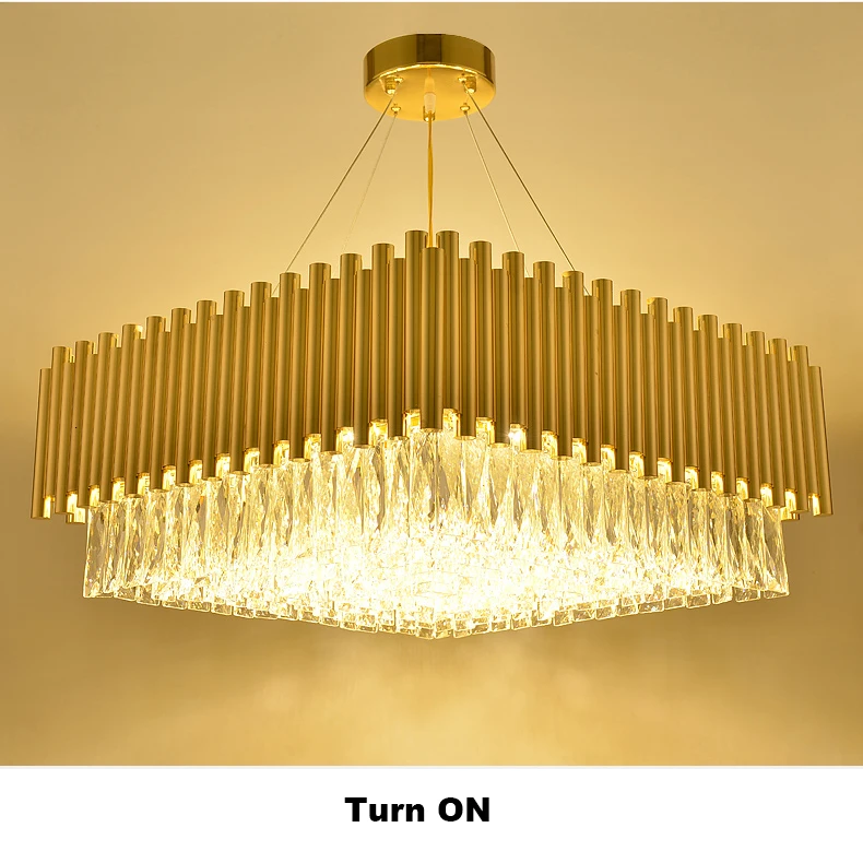 

Post-modern Gold Luxury Crystal Pendant Light Restaurant Chandelier Living Room Fixture Hanging Lamp Hotel Villa Nordic Lighting