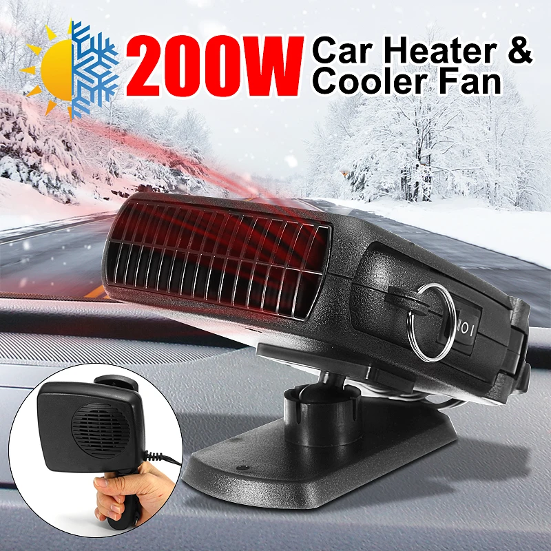 12v/24v 200w Portable Auto Car Heater Fan Air Cooler Windscreen Demister Defroster Heating Fan
