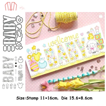 

Mai BABY letter cloth Metal Cutting Dies and Stamps Stencil for Scrapbooking photo album Embossing Decorative DIY Paper Cards