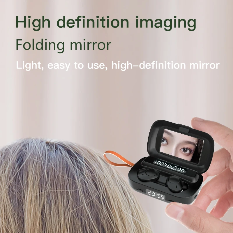 Bluetooth Earphone 5 0 Digital Display TWS Date Week Time Display Fashlight Function 2000mah Charging Box