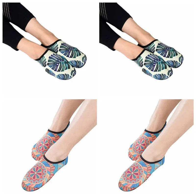 1 пара, женские носки для йоги с принтом, Ультралегкая противопотная противоскользящая обувь для пилатеса, балетные танцевальные спортивные носки