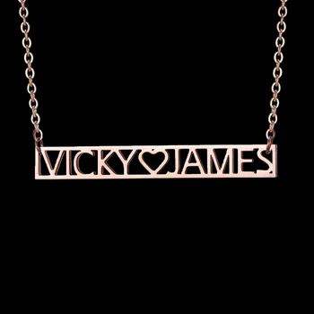 

Customized Name Necklaces Coupons Name Personalized Any Name Cursive Stainless Steel Rose Gold Pendant Necklace For Women Gift