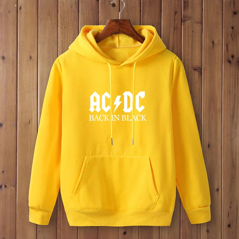 AC/DC Группа рок Харадзюку толстовки женские ACDC с буквенным принтом графические толстовки хип хоп Рэп Музыка длинный рукав Топ - Цвет: yellow-W