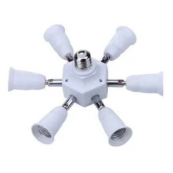 

ELEG-1 Socket into 7 Standard E27 Base Light Lamp Bulb Splitter Adapters Holder Socket for Home Studio daylight bulbs